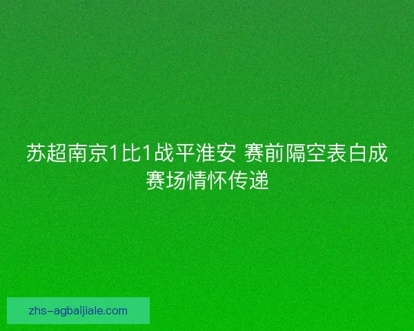苏超南京1比1战平淮安 赛前隔空表白成赛场情怀传递
